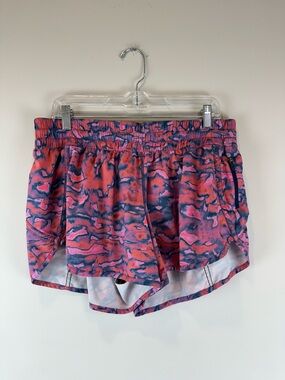 Lululemon Pink Blue Chroma Clash Athletic Athleisure Preppy Tracker Shorts 14